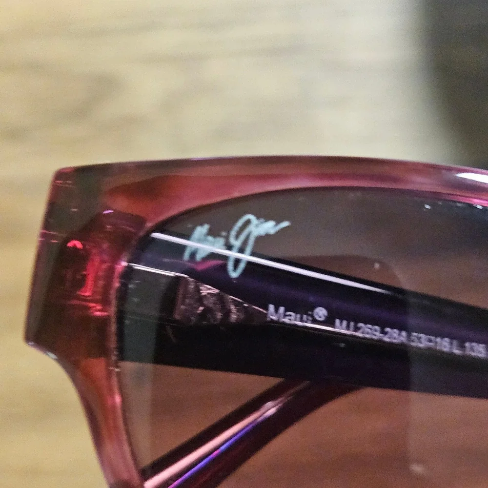 Maui Jim Anini Beach Pink Purple Oval Polarized Sunglasses MJ 269-28A Italy